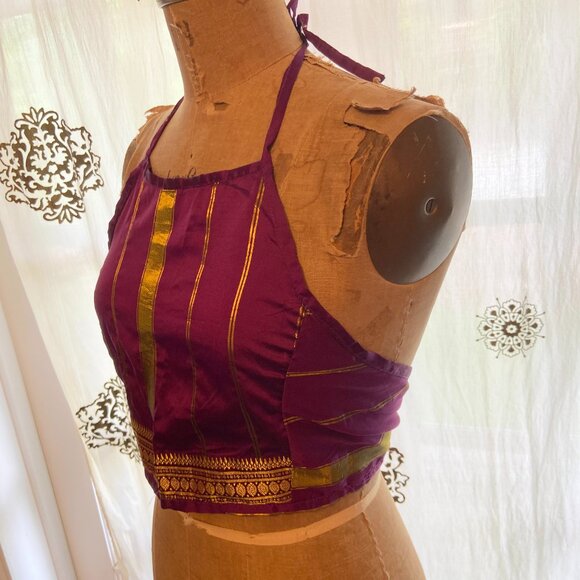 vtg 90s SPEED LIMIT MPH Crop Halter Top Boho Gypsy Whimsigoth Fairy M India EUC - Picture 5 of 7